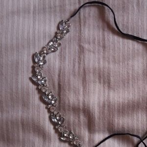 Silver and black choker necklace